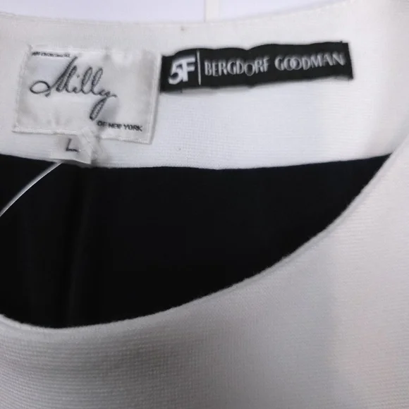 Milly Bergdorf Goodman Navy Color Block Dress Sz L - Picture 8 of 8